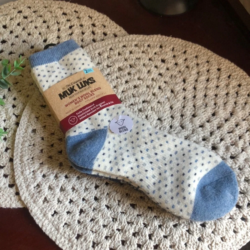 Muk Luks Women’s Wool Blend Boot Socks